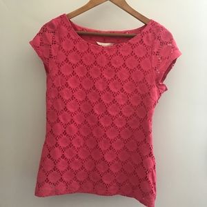 Banana Republic Hot Pink Lace top
